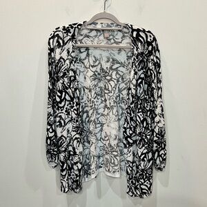 Chico’s Long Sleeve Open Front Cardigan‎ Size 2 (Large), Lightweight Linen Blend